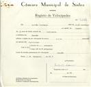 Registo de velocípede de marca H.M.W., com o nº 9247, em nome de Julião Lourenço, morador em Banzão.