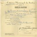 Registo de velocípede de marca Raio, com o nº 6078, em nome de José Francisco de Oliveira Jerónimo, morador em Chão de Meninos.