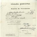 Registo de velocípede com o nº 4580, em nome de António Coimbra das Neves, morador em Albarraque.
