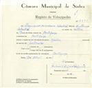 Registo de velocípede de marca Aprilia, com o nº 8800, em nome de Francisco Corredoura Sebastião, morador em Cortegaça. 