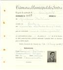 Registo de matricula de velocipedista em nome de Joaquim Antunes, morador em Queluz, com o nº de inscrição 6423.