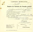 Registo de um veiculo de duas rodas tirado por dois animais de espécie muar destinado a transporte de mercadorias em nome de António Antunes ------- , morador em Aruil de Baixo.