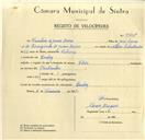 Registo de velocípede de marca Elios, com o nº 9705, em nome de Faustino de Jesus Reino, morador em Queluz.