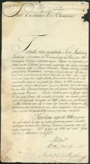 Carta dirigida a Custódio José Bandeira proveniente de José Joaquim cumprindo um pedido de José Frederico Ludicive, secretário do desembargo do Paço a propósito da cobrança de propinas respeitantes a negócios realizados em Goa.