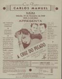 Programa do filme "A Cruz do Pecado" com a participação de Ann Sheridan, Lew Ayres e Zachary Scott.