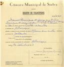 Registo de velocípede de marca Alpino com motor, com o nº 6645, em nome de Manuel Henriques de Sousa, morador em Albarraque.