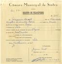 Registo de velocípede de marca Alcyon, com o nº 6255, em nome de Joaquim Duarte, morador em Tala.