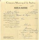 Registo de velocípede com o nº 6739, em nome de António Ferreira, morador em Sabugo.