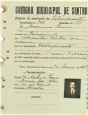 Registo de matricula de velocipedista em nome de Jerónimo Pereira, morador na Várzea, com o nº de inscrição 947.
