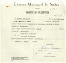 Registo de velocípede de marca Sagres, com o nº 8716, em nome de António Rodrigues, morador em Abrunheira.