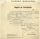 Registo de velocípede de marca Oriental, com o nº 528, em nome de Alfredo da Silva Canada, morador em Rio de Mouro.