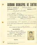 Registo de matricula de velocipedista em nome de Miguel Mateus, morador em Vila Verde, com o nº de inscrição 2058.
