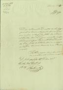 Atestado passado pelo Regedor Francisco António Raposo, da Paróquia de Almargem do Bispo, comprovando que Miguel, filho de Manuel Vicente, viúva, no lugar da Terrugem, trabalhava na lavoura com uma junta de bois e arado.