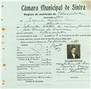 Registo de matricula de velocipedista em nome de Joaquim António Tomé, morador em Odrinhas, com o nº de inscrição 774.