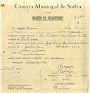 Registo de velocípede de marca Saches com motor, com o nº 6730, em nome de Mário Romão, morador em Pero Pinheiro.