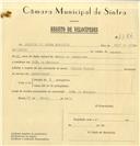 Registo de velocípede de marca Cicles Pombal, com o nº 7786, em nome de Joaquim de Sousa Mesquita, morador em Chão de Meninos.