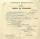 Registo de velocípede de marca Francesa, com o nº 3498, em nome de Manuel Monteiro Júnior, morador em Alvarinhos.