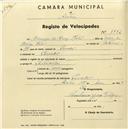 Registo de velocípede com o nº 1772, em nome de Eduardo da Cruz Rato, morador em Penedo.