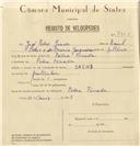 Registo de velocípede de marca Sachs, com o nº 7925, em nome de José Pedro Júnior, morador em Pedra Furada.