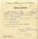 Registo de velocípede com o nº 7476, em nome de João Romão da Silva, morador em Mem Martins.