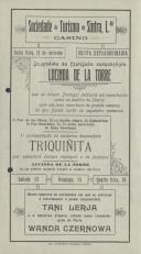 Programa de espetáculos com a participação da cantora Lucinda de La Torre.