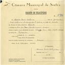 Registo de velocípede de marca Citifix com motor, com o nº 5986, em nome de Acácio Dinis Cordeiro, morador em Rua das Flores, Cacém.