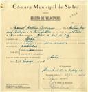 Registo de velocípede com o nº 6979, em nome de Manuel António Rodrigues, morador em Sintra.
