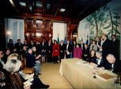 Apresentação dos membros que constituem o Lions Clube de Sintra - Romântica, pelo Presidente do I.C. Lisboa-Belém (Clube Padrinho) CL Dr. Albuquerque Dias, na sala da Nau, do Palácio Valenças, Sintra.