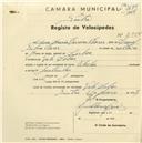Registo de velocípede de marca Flecha, com o nº 2925, em nome de Ana Maria Carreira Dores, moradora em Vale de Lobos.