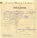 Registo de velocípede de marca Famel, com o nº 7915, em nome de Isidoro Guerreiro Rodrigues Caixeiro, morador em Quinta Jacob, Pero Pinheiro.