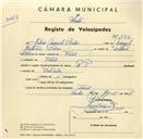 Registo de velocípede de marca R. P., com o nº 3216, em nome de Julião Manuel Broas, morador em Faião.