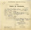 Registo de velocípede de marca Special, com o nº 3608, em nome de António Luís Ramos de Sousa, morador em Avª Heliodoro Salgado, Sintra.