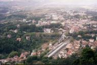 Vista geral da Estefânia, com o jardim da Correnteza e a Estação dos Caminhos de Ferro.