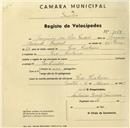 Registo de velocípede com o nº 1059, em nome de Joaquim da Silva Pardal, morador em Pero Pinheiro.
