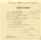 Registo de velocípede de marca Atlantic, com o nº 8493, em nome de Silvestre José Barradas, morador em Pero Pinheiro.