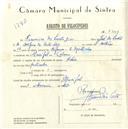 Registo de velocípede de marca Helios, com o nº 5600, em nome de Francisco dos Santos Dias, morador em Mucifal.