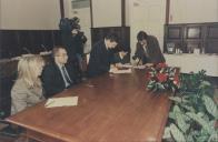 Edite Estrela, Presidente da Câmara Municipal de Sintra, na assinatura de protocolo com várias igrejas.