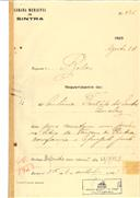 Construção de prédio em Vargem de Cintra, em Queluz, em nome de António Furtado dos Santos, com o Processo OB nº 436/1923, com a licença de construção nº 256 de 08/10/1923.