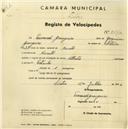 Registo de velocípede de marca Atlantic, com o nº 2574, em nome de Fernando Granjeiro, morador em Baratã.