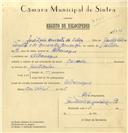 Registo de velocípede de marca Caravela, com o nº 7884, em nome de José Luís Aniceto da Silva, morador em Albarraque.