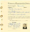 Registo de matricula de carroceiro em nome de Freitas Miguel, morador na Assafora, com o nº de inscrição 1819.
