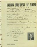 Registo de matricula de velocipedista em nome de Irene dos Santos Lima Silva, moradora em Queluz, com o nº de inscrição 1594.