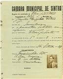 Registo de matricula de velocipedista em nome de Basílio Eusébio Vistas, morador em Morelena, com o nº de inscrição 1797.