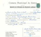 Registo de um veiculo de duas rodas tirado por um animal de espécie asinina destinado a transporte de mercadorias em nome de Carlos da Silva Pereira dos Santos, morador em Mercês, Vivenda Jusefa.