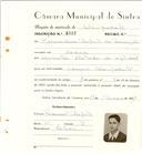 Registo de matricula de velocipedista em nome de Bernardino Augusto da Conceição, morador no Cacém, com o nº de inscrição 6502.