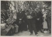 João Azevedo Neves discursando no Parque da Pena durante a inauguração da estátua de D. Fernando II em Ranholas.