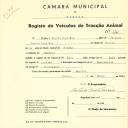 Registo de um veiculo de duas rodas tirado por dois animais de espécie cavalar destinado a transporte de mercadorias em nome de Miguel Duarte Lavrador, morador no Mucifal.