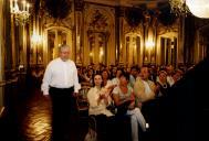 Público a assistir ao Concerto de piano de Nelson Freire, na sala da música do Palácio Nacional de Queluz, durante o Festival de Música de Sintra.