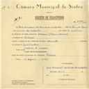 Registo de velocípede de marca Hercules, com o nº 5937, em nome de Rui Barbesti de Sousa Nápoles, morador em Colares.