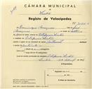 Registo de velocípede com o nº 3581A, em nome de Domingos Marques, morador em Estefânia.